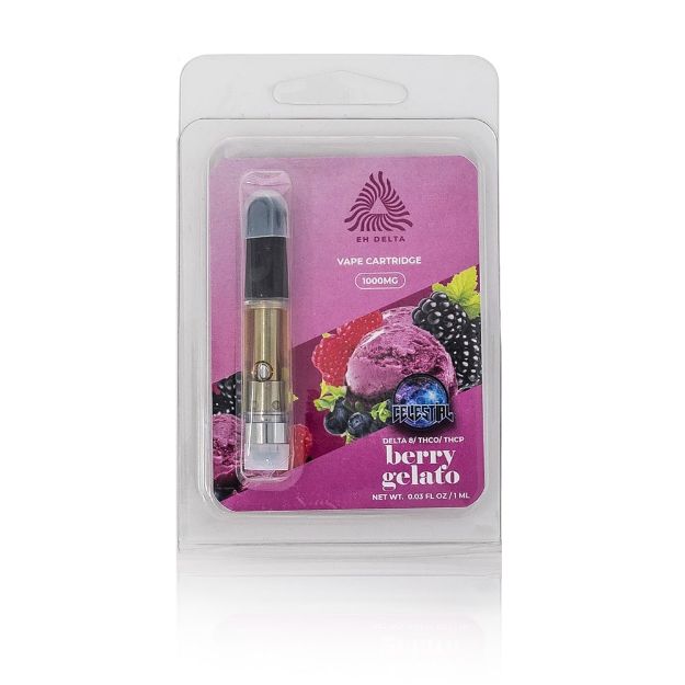 Ecommerce style image of berry gelato flavored celestial cannabinoid blend vape cartridge